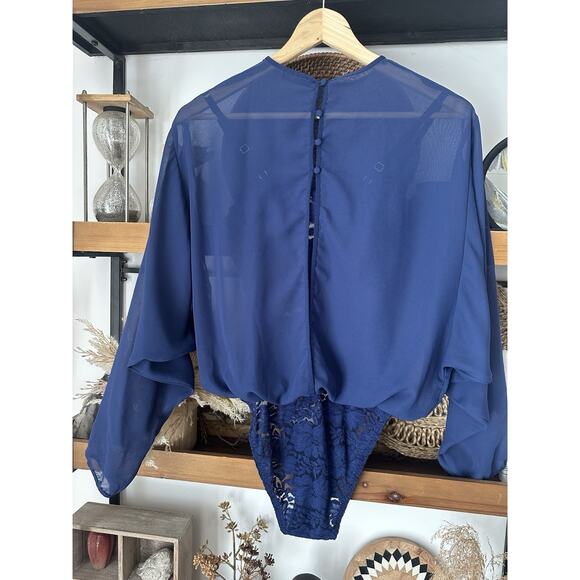 NWT We Are HAH Size Small Navy Long Sleeve Bodysuit - Picture 5 of 7